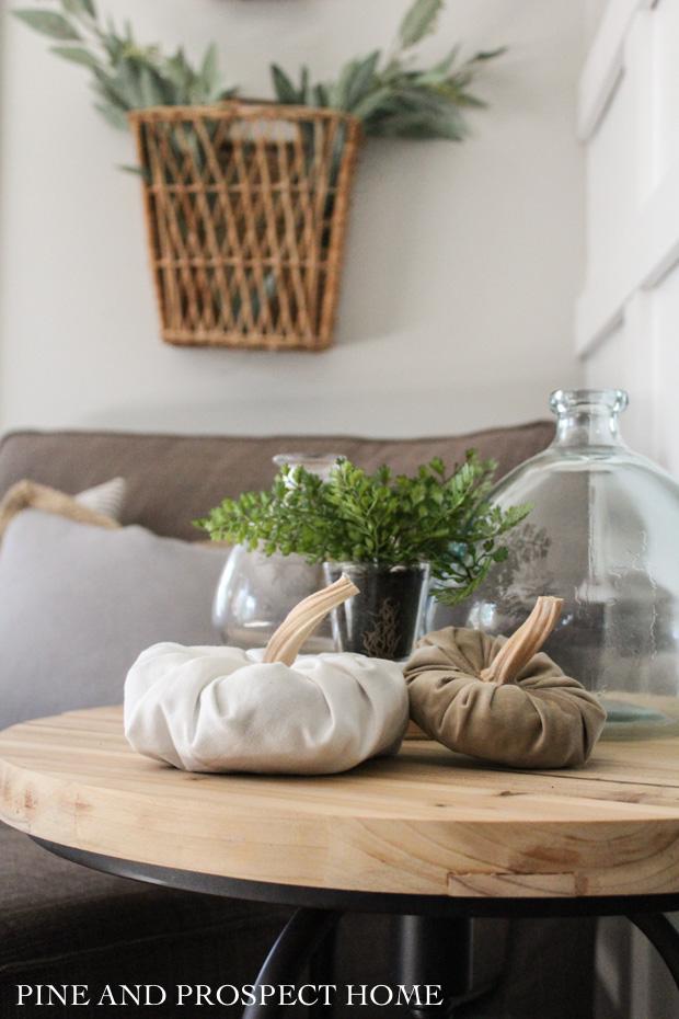 Neutral fabric pumpkins