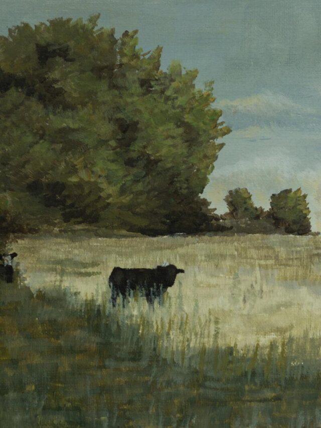 Evening on the Pasture - Acrylic Landscape