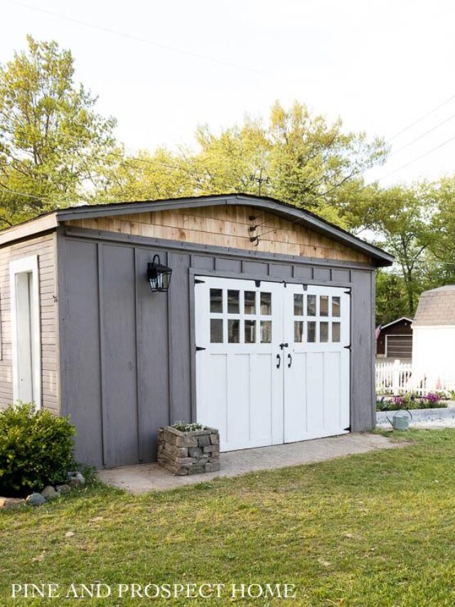 Cedar shake adds so much character to our cottage shed!