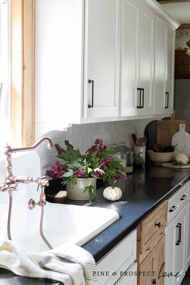 Eggplant accents in our fall kitchen!