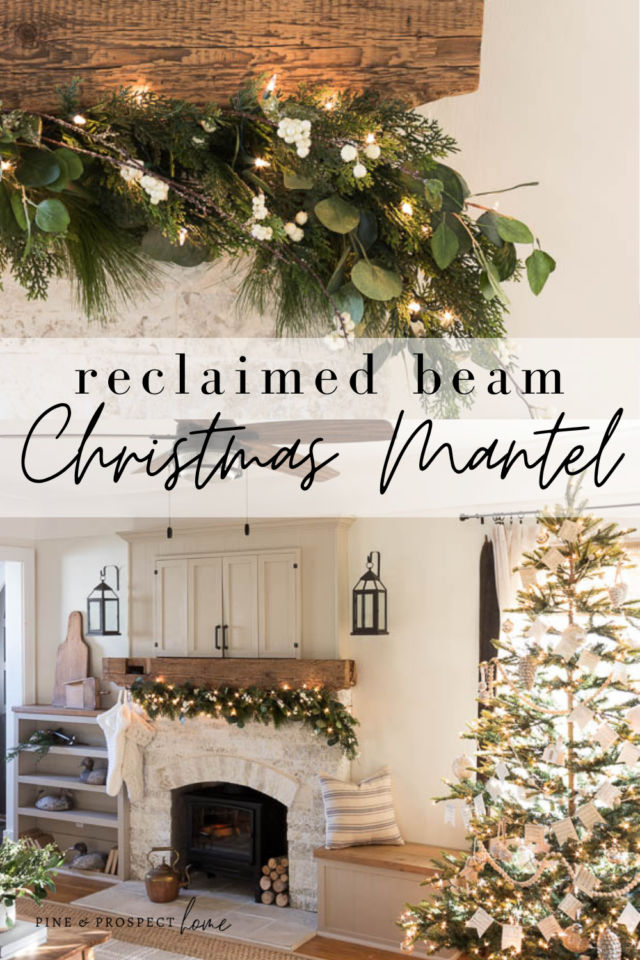 Reclaimed Beam Christmas Mantel - Pine and Prospect Home