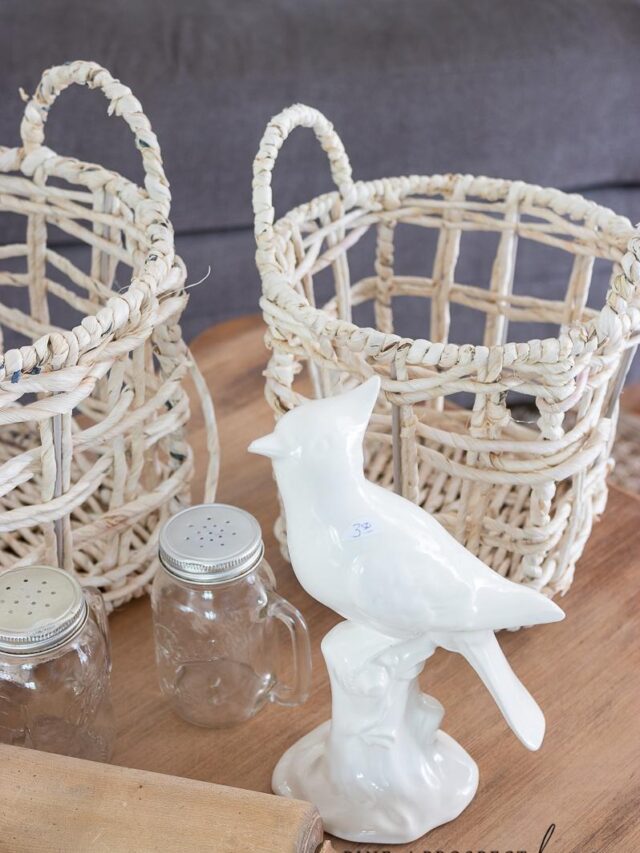 Classic white porcelain bird summertime antique decor