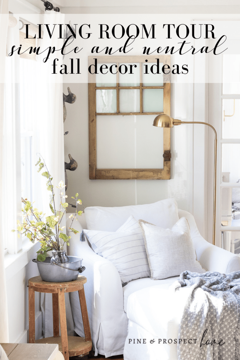 Simple and Neutral Fall Living Room Decor - Pine and Prospect Home