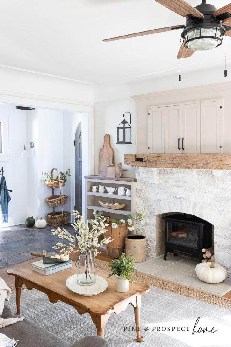 Simple and Neutral Fall Living Room Decor - Pine and Prospect Home