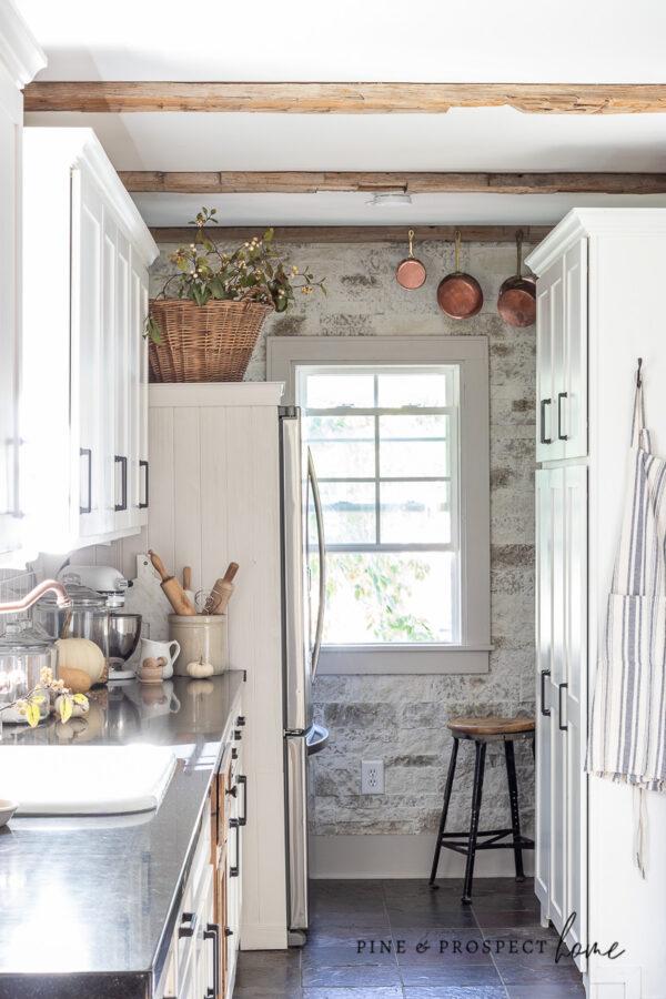 Simple and Neutral Fall Kitchen - Pine and Prospect Home