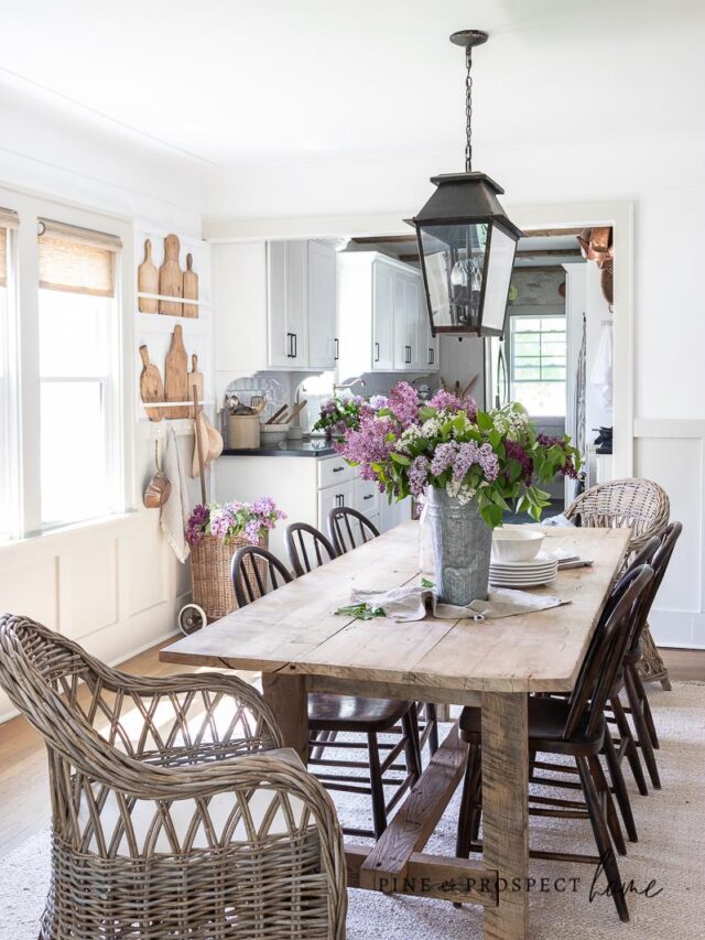 Cottage Dining Room with Lilacs