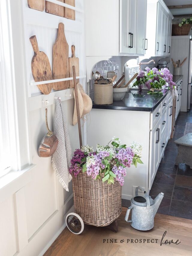 Cutting Board Display outside of Cottage Kitchen