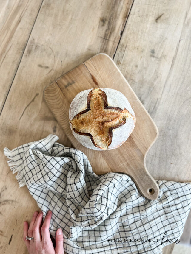 Simple Sourdough Bread in a dutch oven