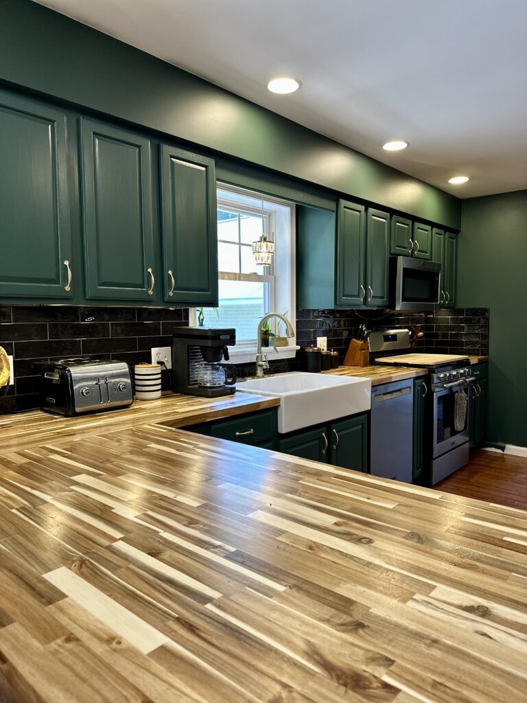 Vintage Dark Moody Kitchen with Painted Cabinetry