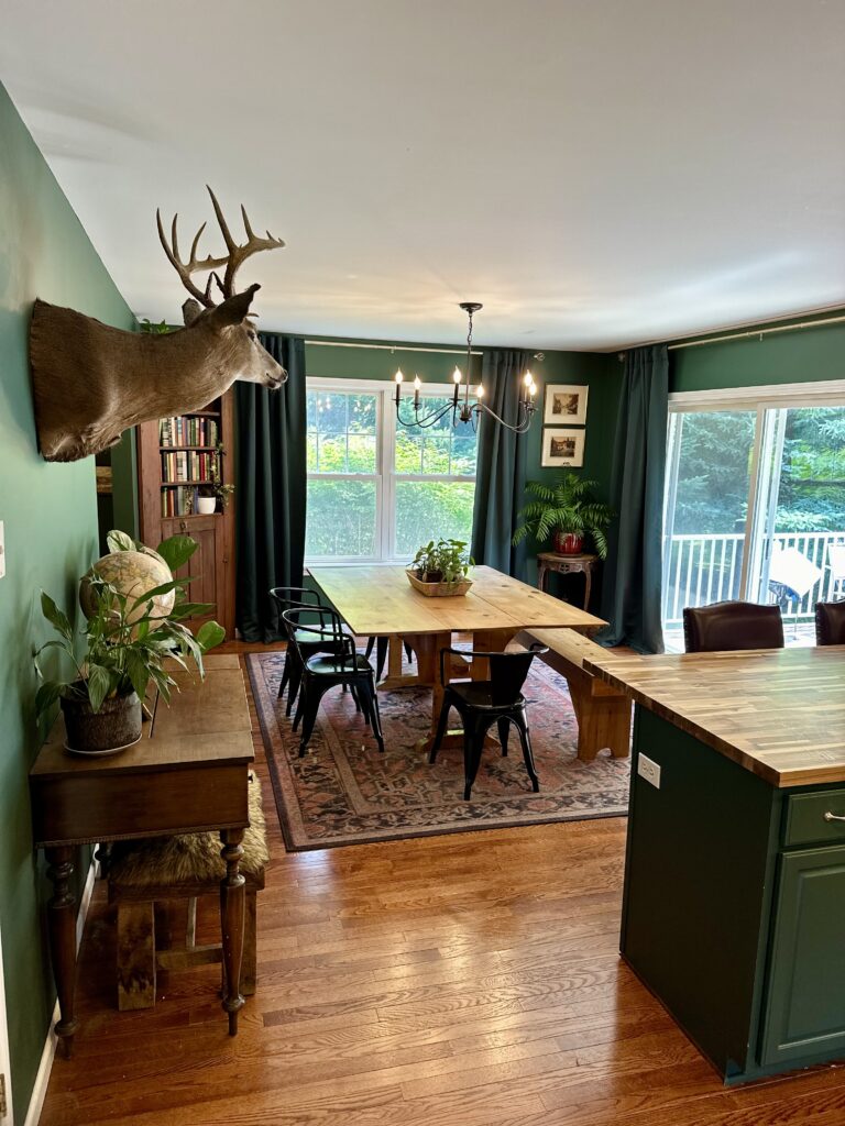 Dining Space off of Dark Moody Vintage Home