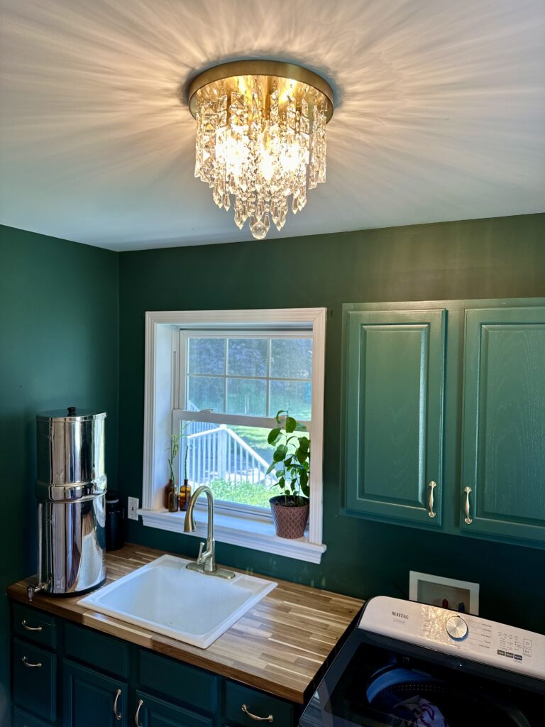 Vintage Inspired Chandeliers in Moody Home