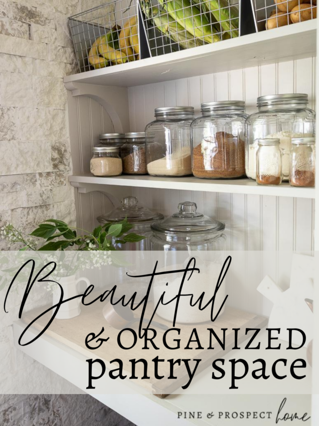 pantry, organized pantry, beautiful pantry, pantry space, pantry area, kitchen pantry, organized, organization, organization hack, tips, tricks, tips and tricks, glass canister, glass jar, mason jar, basket, baskets, storage, storage container, container, label, labels, labeling, shelves, open shelves, open shelving, kitchen, kitchen space, kitchen organization, ingredients, food, produce, fruit, vegetables, snacks, dry ingredients, flour, label maker, dry erase, dry erase marker, pantry closet, closet, kitchen counter, inspiration, pantry inspiration, kitchen inspiration, budget friendly, beautiful kitchen, organized kitchen