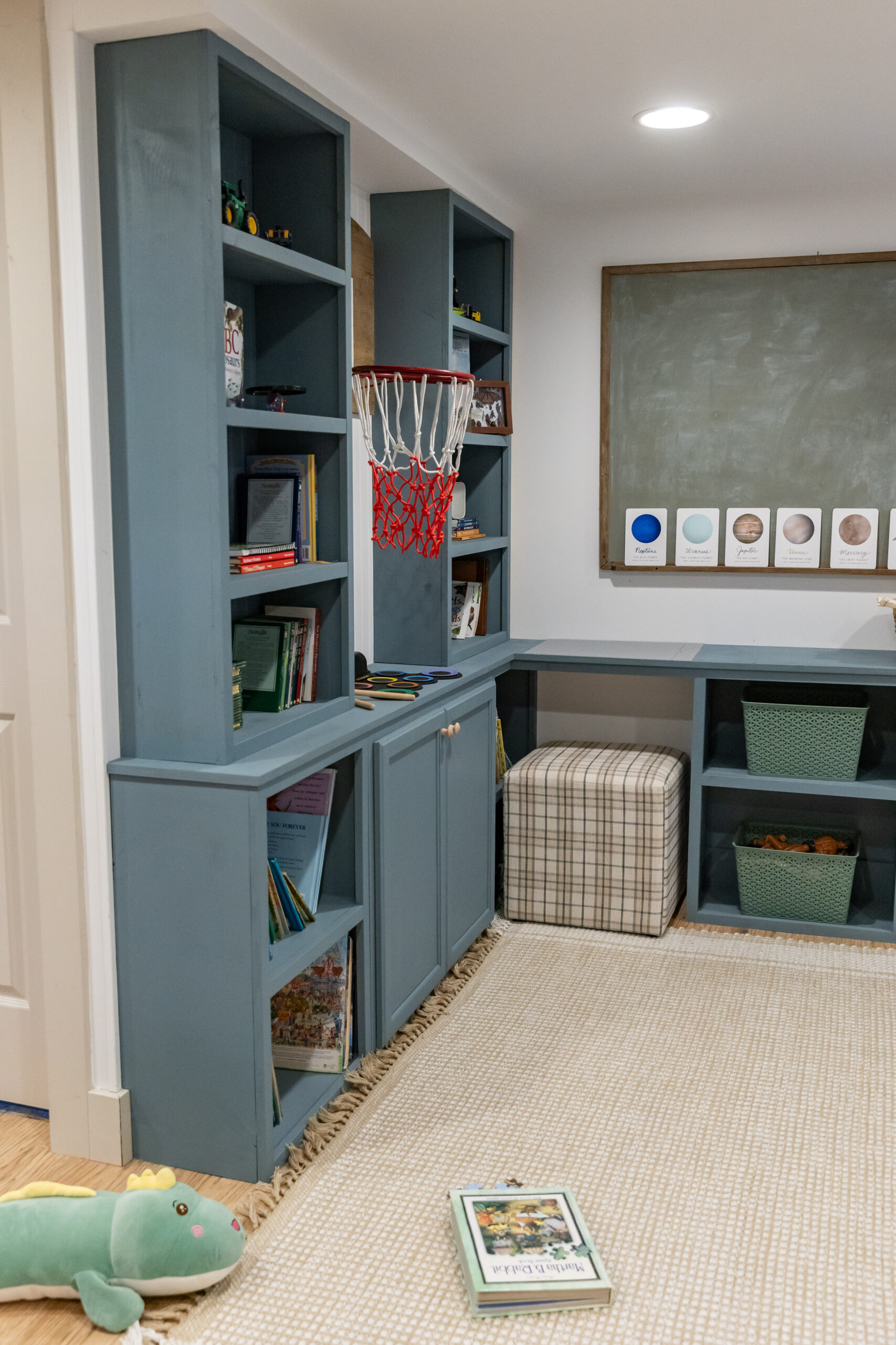 Built in shelves and cabinets