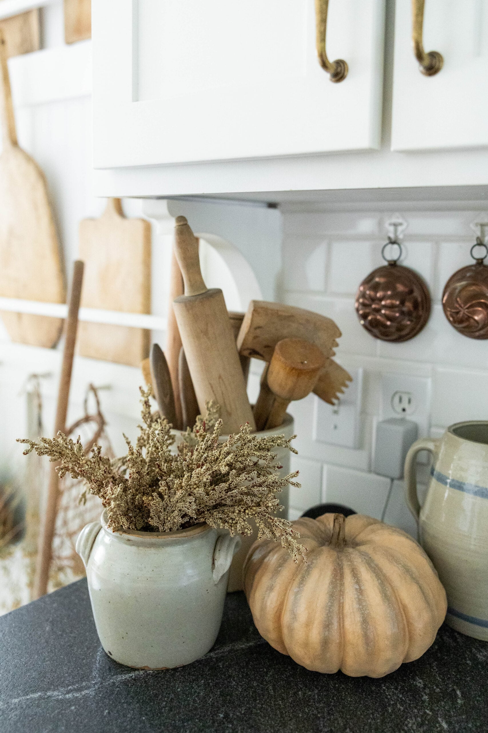 Fall kitchen counter decor