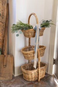 Entryway basket holiday decor