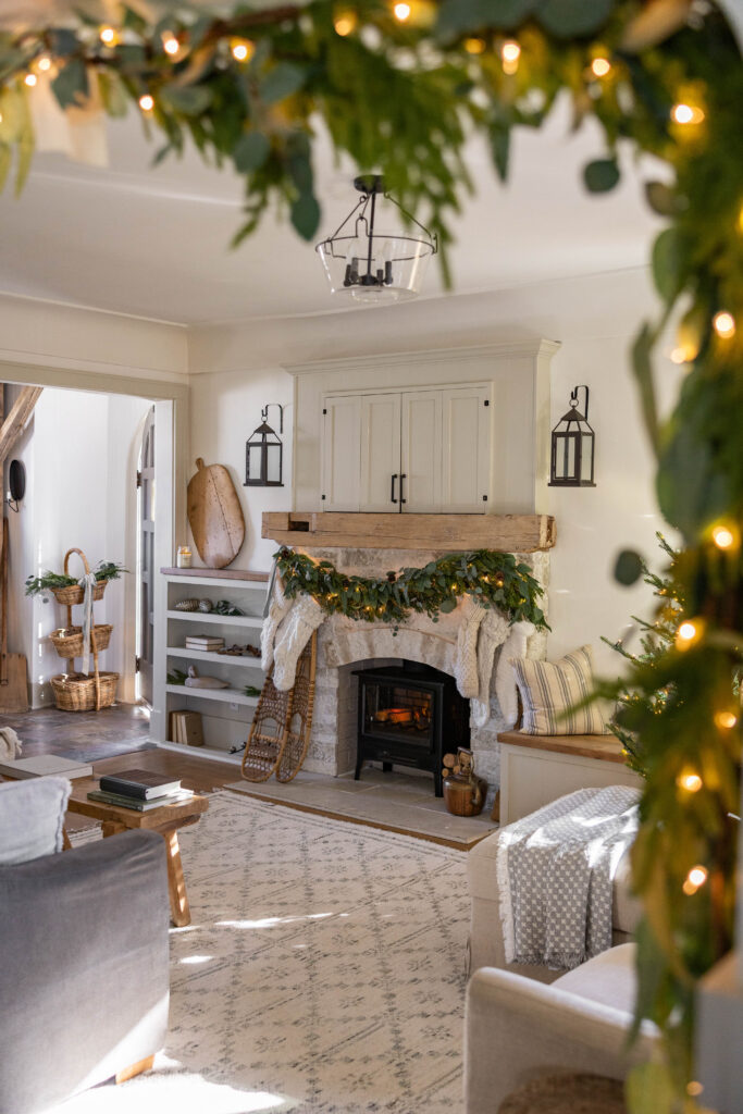Christmas fireplace view