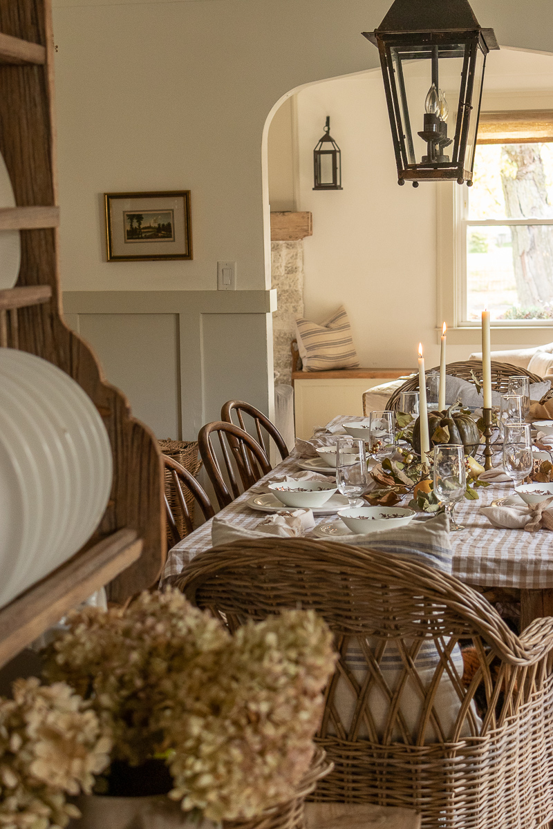Thanksgiving Table With Thrifted Decor