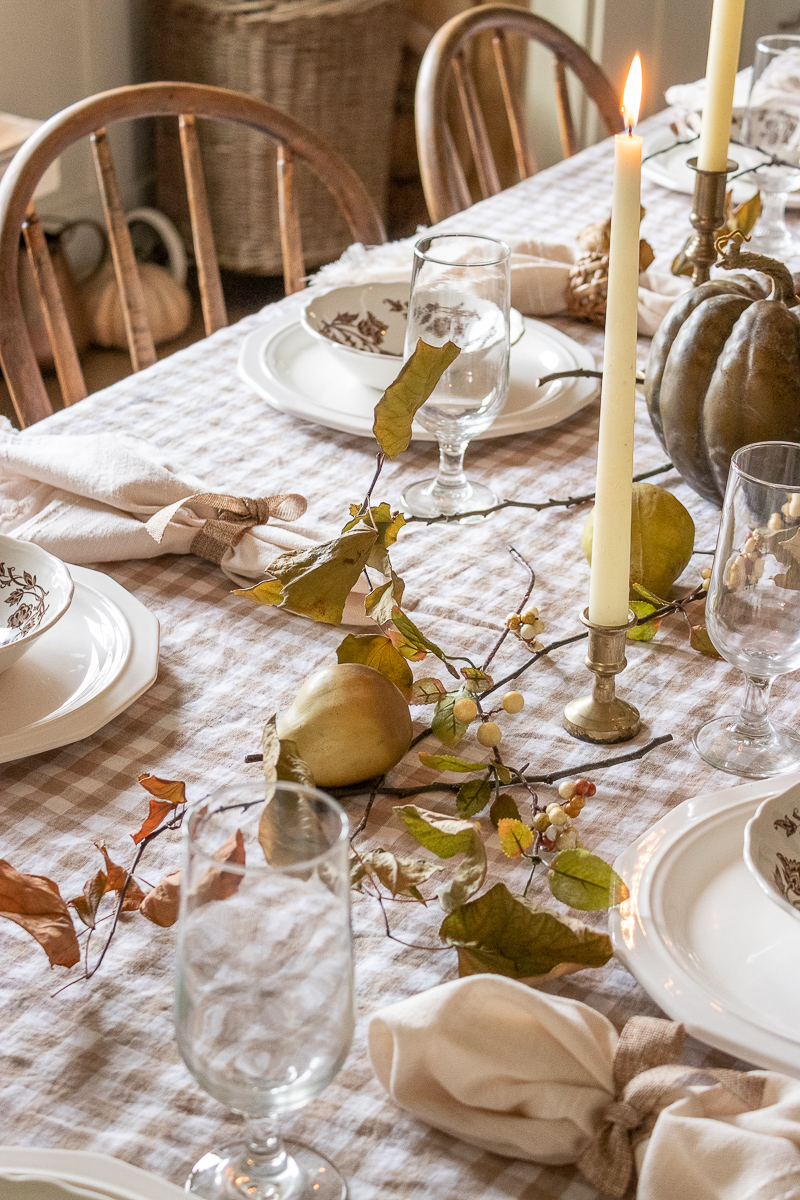 Use items you already own to create a thrifty Thanksgiving table