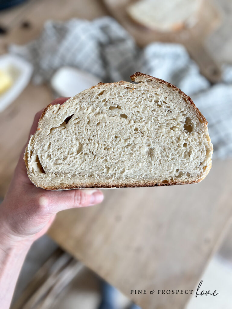 Sourdough bread in a dutch oven