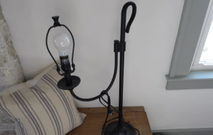 Thrifted cast iron lamp
