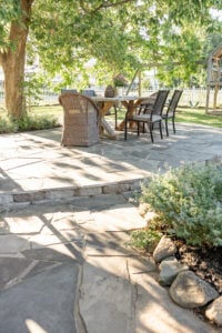 DIY patio with flagstone